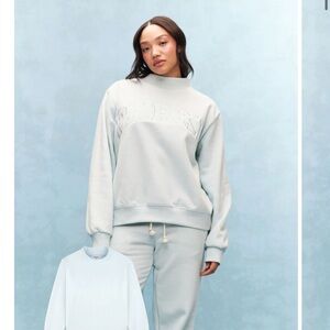 Parke Tonal Collection Light blue Arctic FLEECE Monochrome Varsity Mockneck